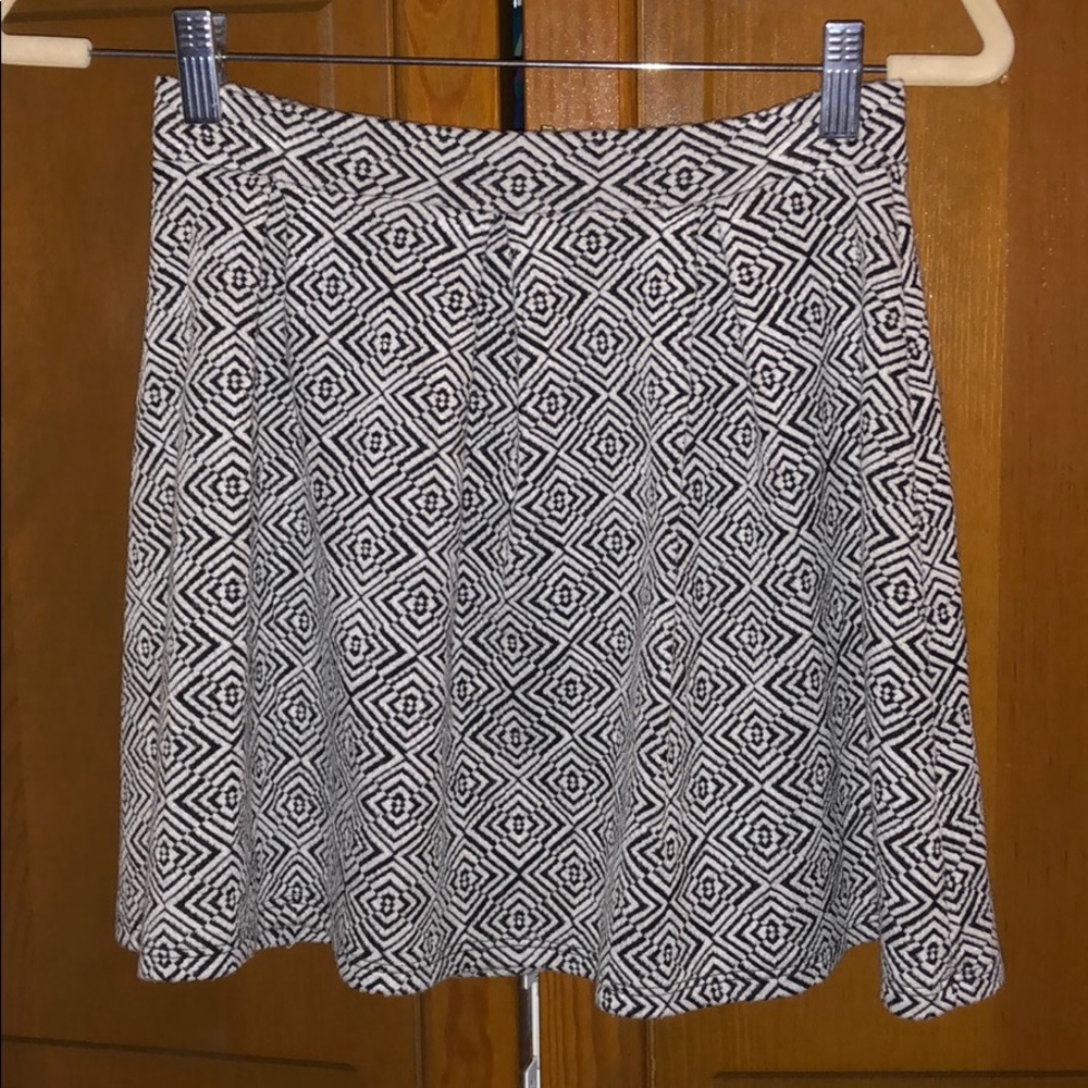 Black and White Skater Skirt